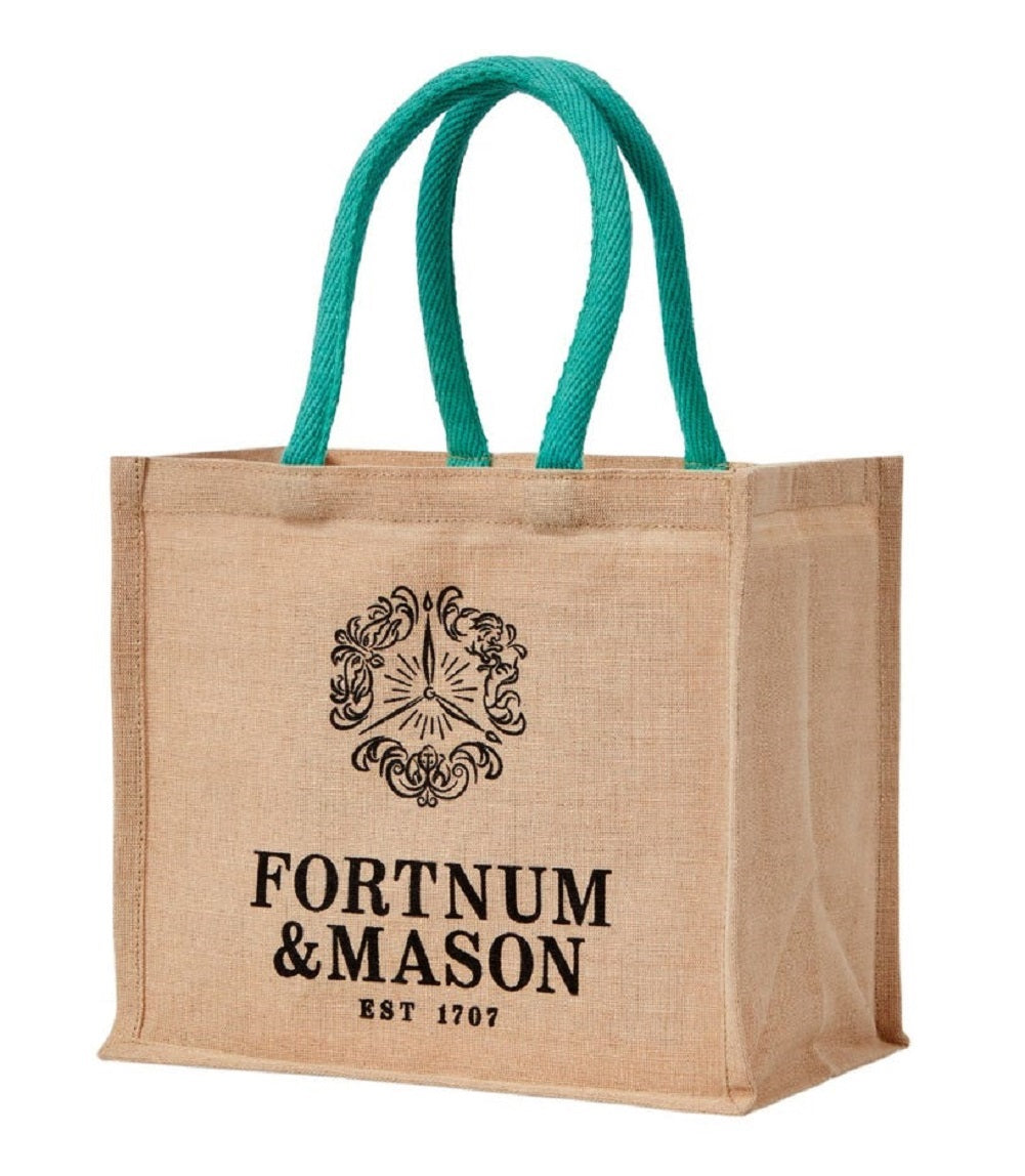 Fortnum & Mason フォートナム & メイソン プラスチックフリー ジュート & コットン ロゴ ショルダー エコバッグ スモー