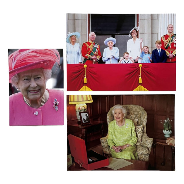 英国王室 バッキンガム宮殿 エリザベス女王 プラチナジュビリー ロイヤルファミリー オフィシャル ポストカード ３枚セット 英国製
