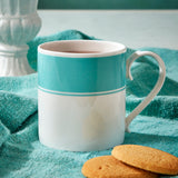 Fortnum & Mason フォートナム＆メイソン ピカデリー・ハウス クリスマス ストア ビルディング &ナイルの水色 ストライプ マグカップ ファインボーンチャイナ 陶磁器 英国製 ＆ ワイルドガーデン ティータオル ３点セット