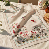 Fortnum & Mason フォートナム＆メイソン ピカデリー・ハウス クリスマス ストア ビルディング &ナイルの水色 ストライプ マグカップ ファインボーンチャイナ 陶磁器 英国製 ＆ ワイルドガーデン ティータオル ３点セット