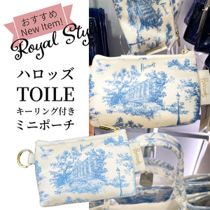 Harrods ハロッズ ロンドン・トワル デザイン キーリング付き 小銭入れ 小物収納ケース ミニポーチ コインパース Toile