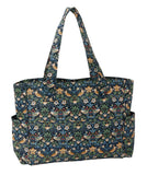 英国 John Lewis ジョンルイス ウィリアム・モリス いちご泥棒 外側にポケット５つ 内側にポケット２つ ショルダーバッグ ネイビー Strawberry Thief