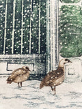 Kew 英国王立植物園 キューガーデン 雪の舞う冬の温室 Winter Palm House Lucille Clerc リサイクルコットン ショルダーバッグ ブックバッグ