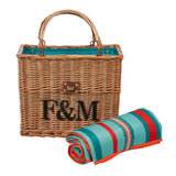 Fortnum & Mason フォートナム & メイソン 防水 レジャーシート ピクニックマット 付き 保冷 ウィッカー ピクニック バスケット