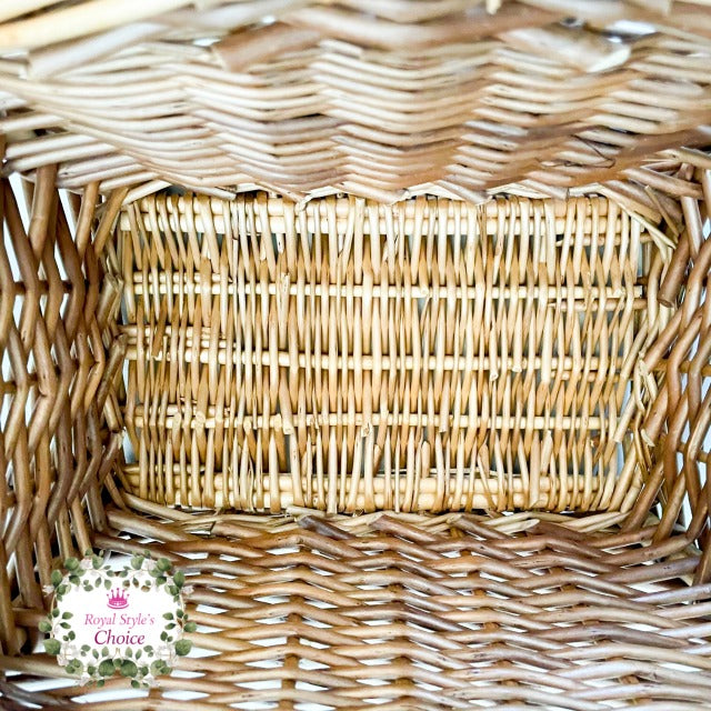 42cm 中型　ウイッカー・バスケット　新品　フォートナム&メイソン　バスケット ウィッカーバスケット フォートナム&メイソン