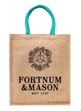 Fortnum & Mason フォートナム & メイソン プラスチックフリー ジュート & コットン ロゴ ワイン６本用仕切り付き 仕切り取り外し可 スモール エコバッグ ワインバッグ
