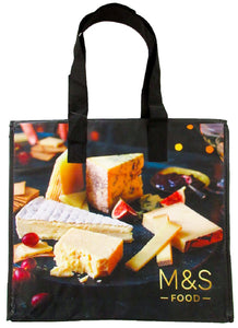M&S マークス＆スペンサー 抗菌 ラージ 保冷 ショルダー エコバッグ 買い物バッグ チーズ デザイン