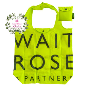 Waitrose ウェイトローズ ロゴデザイン コンパクト パウチバッグ ポケットショッパー ブライトグリーン エコバッグ 買い物バッグ