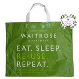 Waitrose ウェイトローズ 100%リサイクルプラスチックボトルでできた ビニール エコバッグ レジ袋